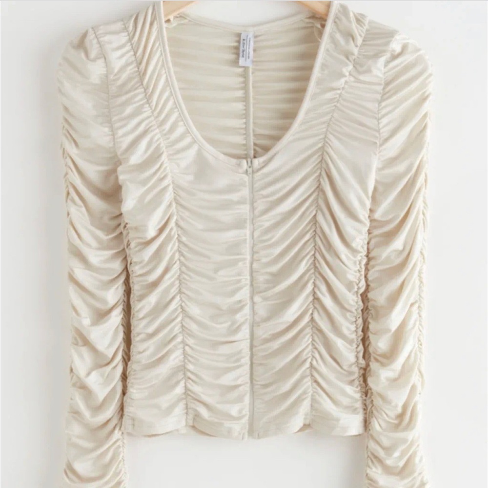 & other stories ruched blouse